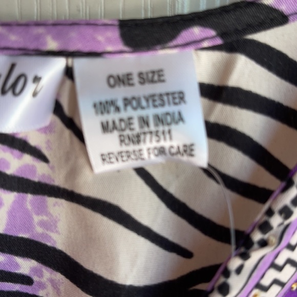 NWT JESSICA TAYLOR PURPLE & BLACK CAFTAN - Picture 9 of 9